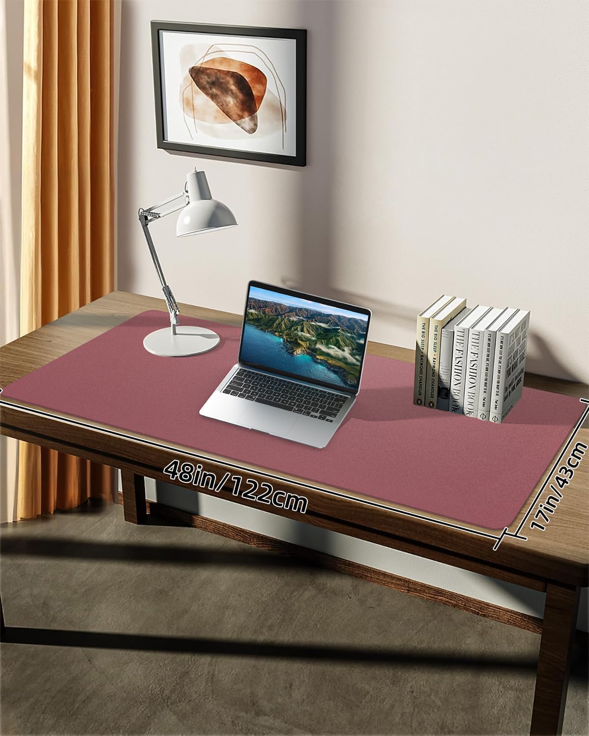 Leather Desk Pad Protector, Office Desk Mat, Large Mouse Pad, Non-Slip PU Leather Desk Blotter, Laptop Desk Pad Desk Accessories for Office and Home (Black, 40" x 17")