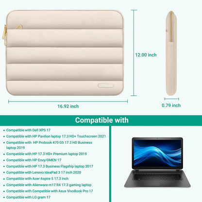 MOSISO Laptop Case 13.3 inch,13-13.3 inch Puffy Laptop Sleeve Compatible with MacBook Neo/Air 13.6 M5 M4 M3 M2 M1/Pro 13/14,HP Dell ASUS Lenovo,Polyester Horizontal Bag with Small Case, Sand