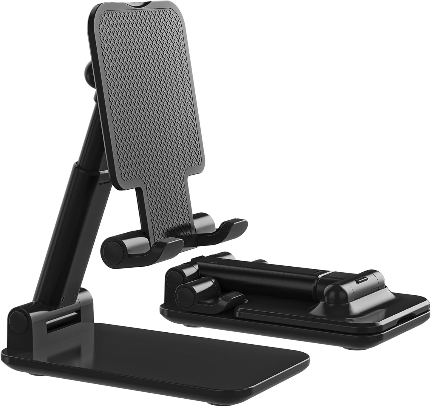 Phone Stand, PhoneHolder for Desk Anti-Slip Cute OfficeAccessories Forldable Cell PhoneHolder Compatible with iPhones, AllMobile Phones, White-Silver, Pro