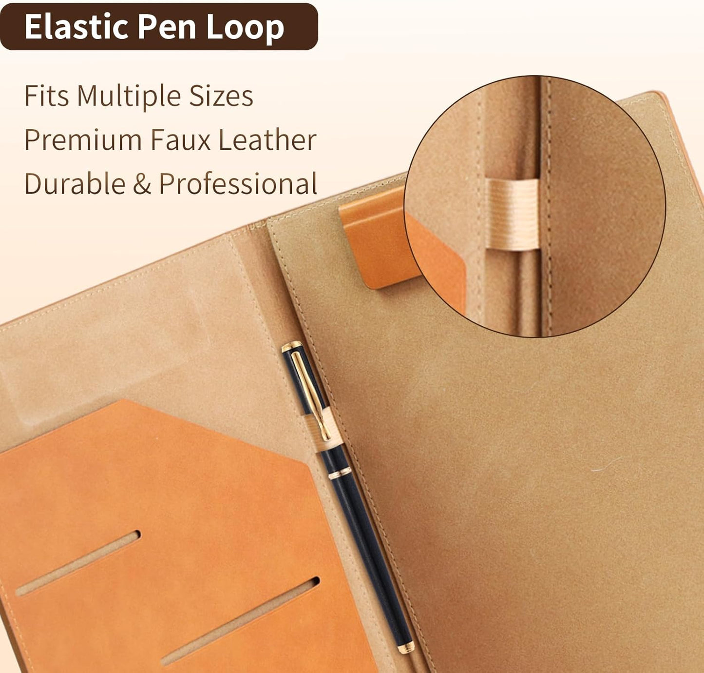 360° Foldable Clipboard Portfolio with Non-Marking Magnetic Clip & Elastic Pen Loop, A4/Letter Document Holder for Business, Office & Interviews