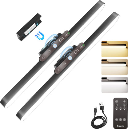 Ensenior Light Bar, 14 inch Rechargeable Under Cabinet Motion Sensor Lighting with Stepless Dimming Magnetic 3CCT Remote 2000mAh, Motion Sensor Light Indoor for Kitchen, Vanity Mirror, Closet, 2 Pack
