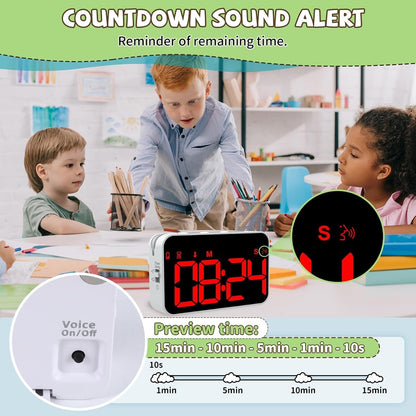 PERSUPER Kitchen Digital Timer, Count Down Up, Rechargeable, Vibration Mode Adjustable Volume and Brightness LED Display, Time Management Cook, Desk, Kids Adults Study Teaching, Kitchen Gadgets RGB