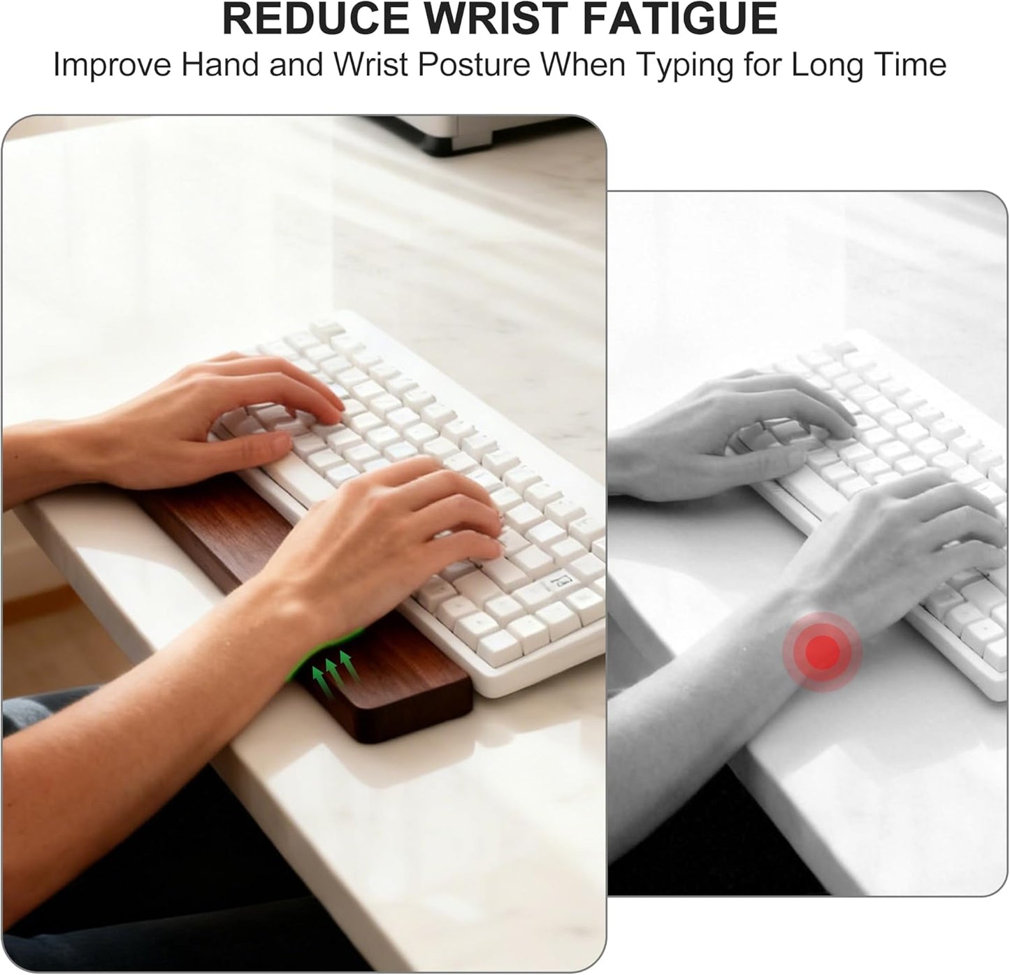 87 Keys Keyboard Wrist Rest - Ergonomic Walnut Wood Palm Rest for Mechanical Keyboard, Non-Slip, Comfortable Typing and Gaming (87 Keys) ﻿