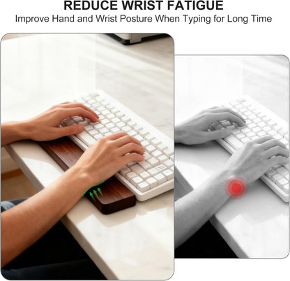87 Keys Keyboard Wrist Rest - Ergonomic Walnut Wood Palm Rest for Mechanical Keyboard, Non-Slip, Comfortable Typing and Gaming (87 Keys) ﻿