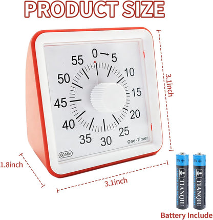 60 Minutes Countdown Visual Timer,Manage Time Well for Kids and Adults,Silent Travel Time Design for Education,Classroom,Home