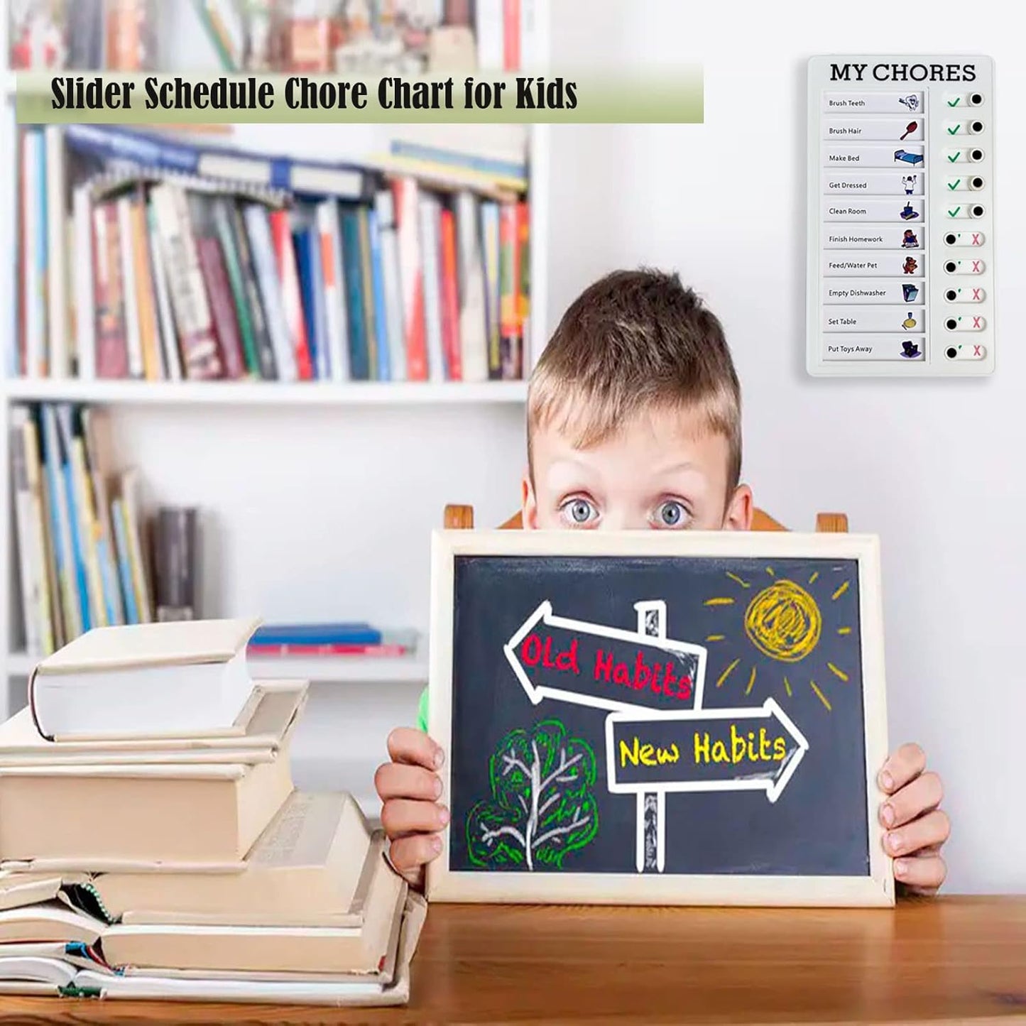 My Chores Checklist Task Planner - Daily Schedule Board for Kids & Adults - Multiple User Chore Chart - To Do List & Habit Tracker