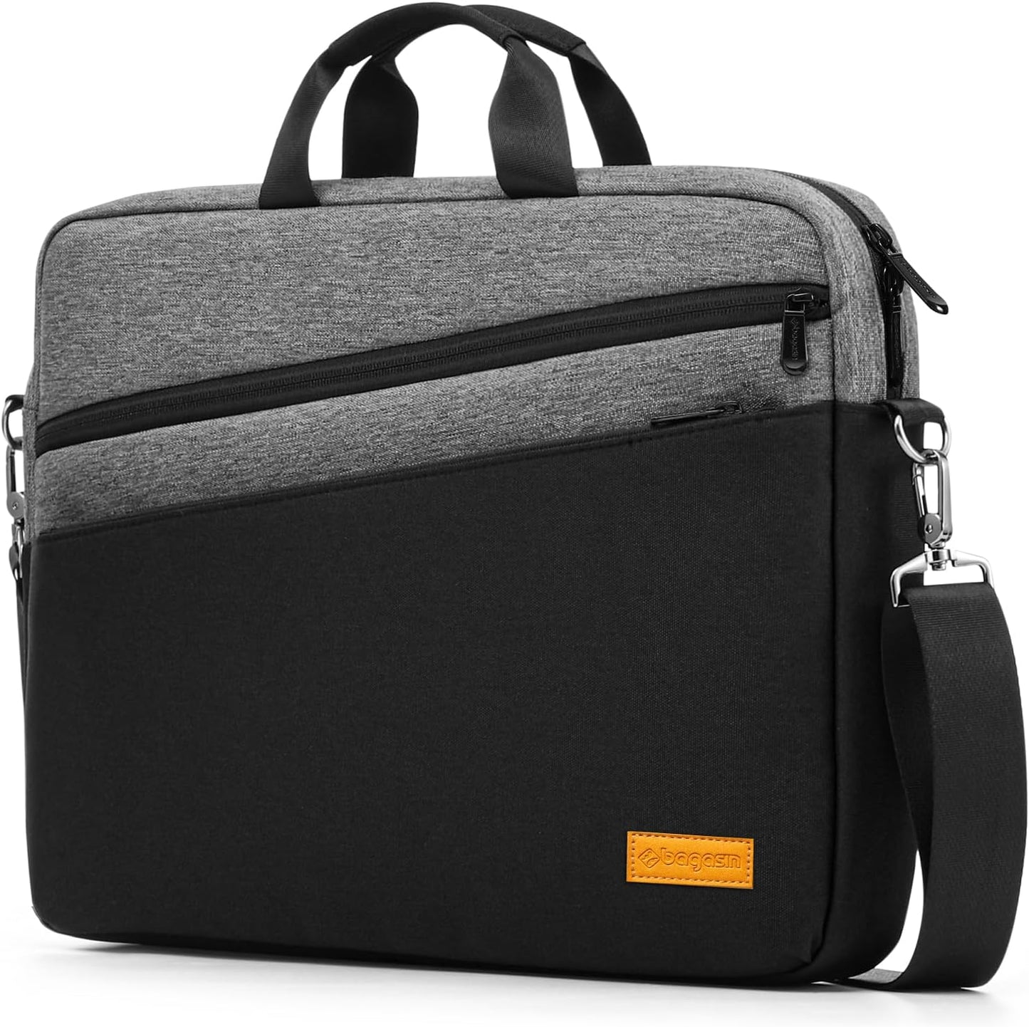 bagasin 15 15.6 16 inch Laptop Computer PC Shoulder Bag Carrying Case, Water-Repellent Fabric Briefcase, Lightweight Toploader, Business Casual or School