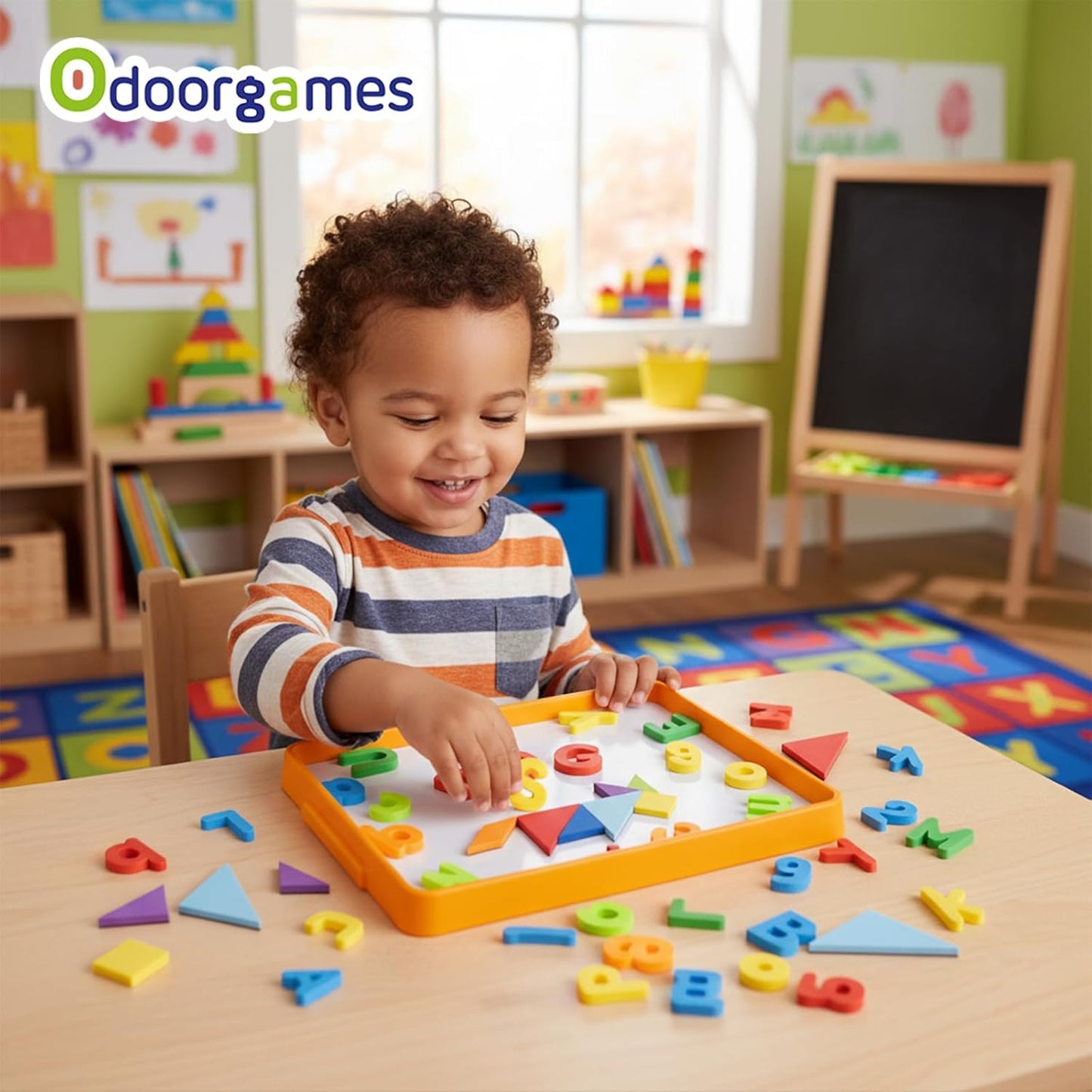 Magnetic Board for Kids – 13.2" X 10" - Magnetic Dry Erase Tray | Stackable Magnetic Tray for Classroom, Home, Travel & Preschool Learning (Cyan)