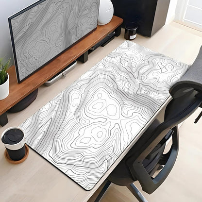 World Map Desk Mat Historical World Map Desk Pad Extra Large Computer Mouse Pad XL Black Topographic Mousepad Keyboard Pad for Desk Gaming Computer Laptop Office Non-Slip Desk Pad 31.5x11.8 in