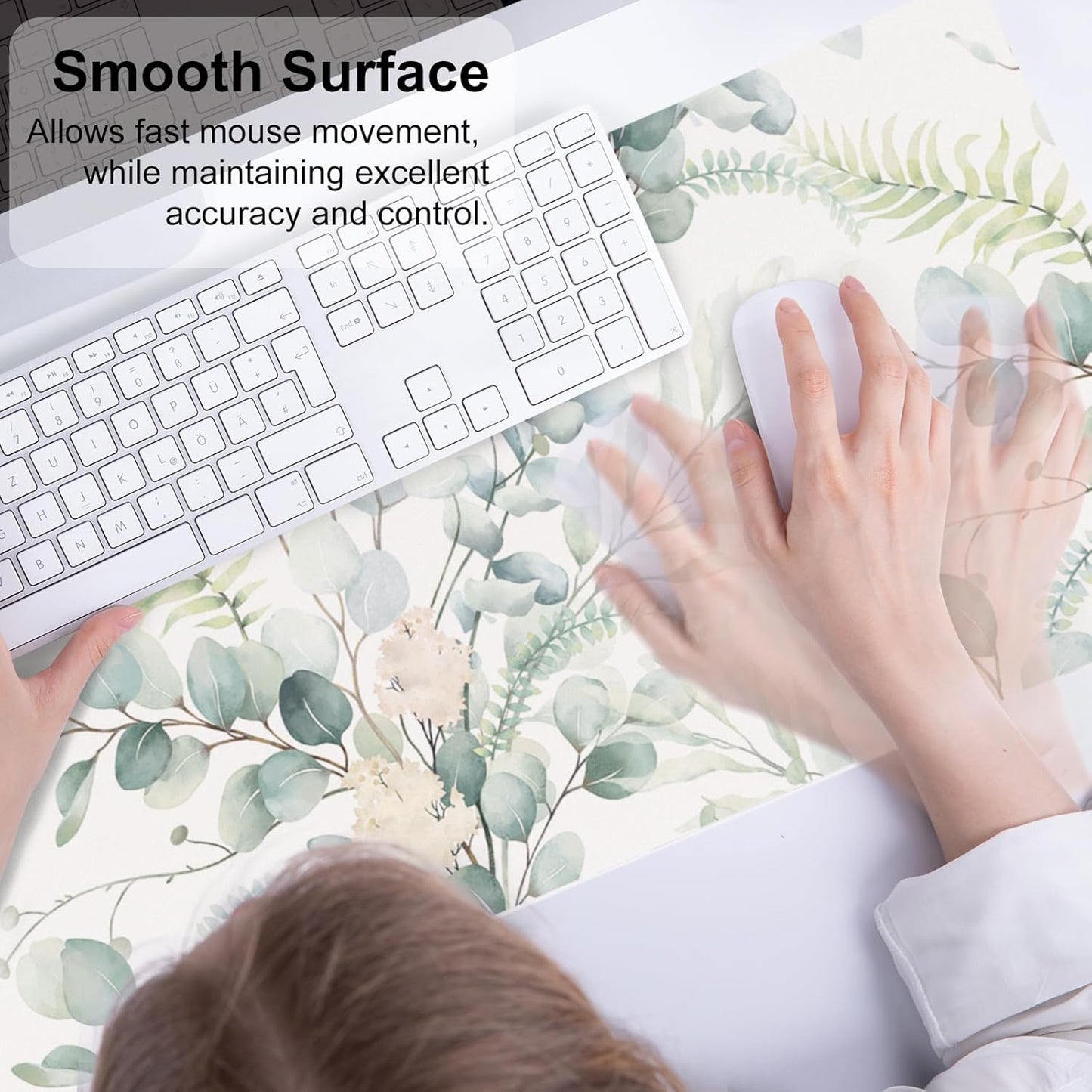 QIYI Large Mouse Pad, Cute Pink Desk Mat for Desktop, Women Girls PU Leather Desk Pad Waterproof Gaming Mousepad, Rose Gold Marble Computer Protector Writing Pad for School Office Home 31.5" x 15.7"