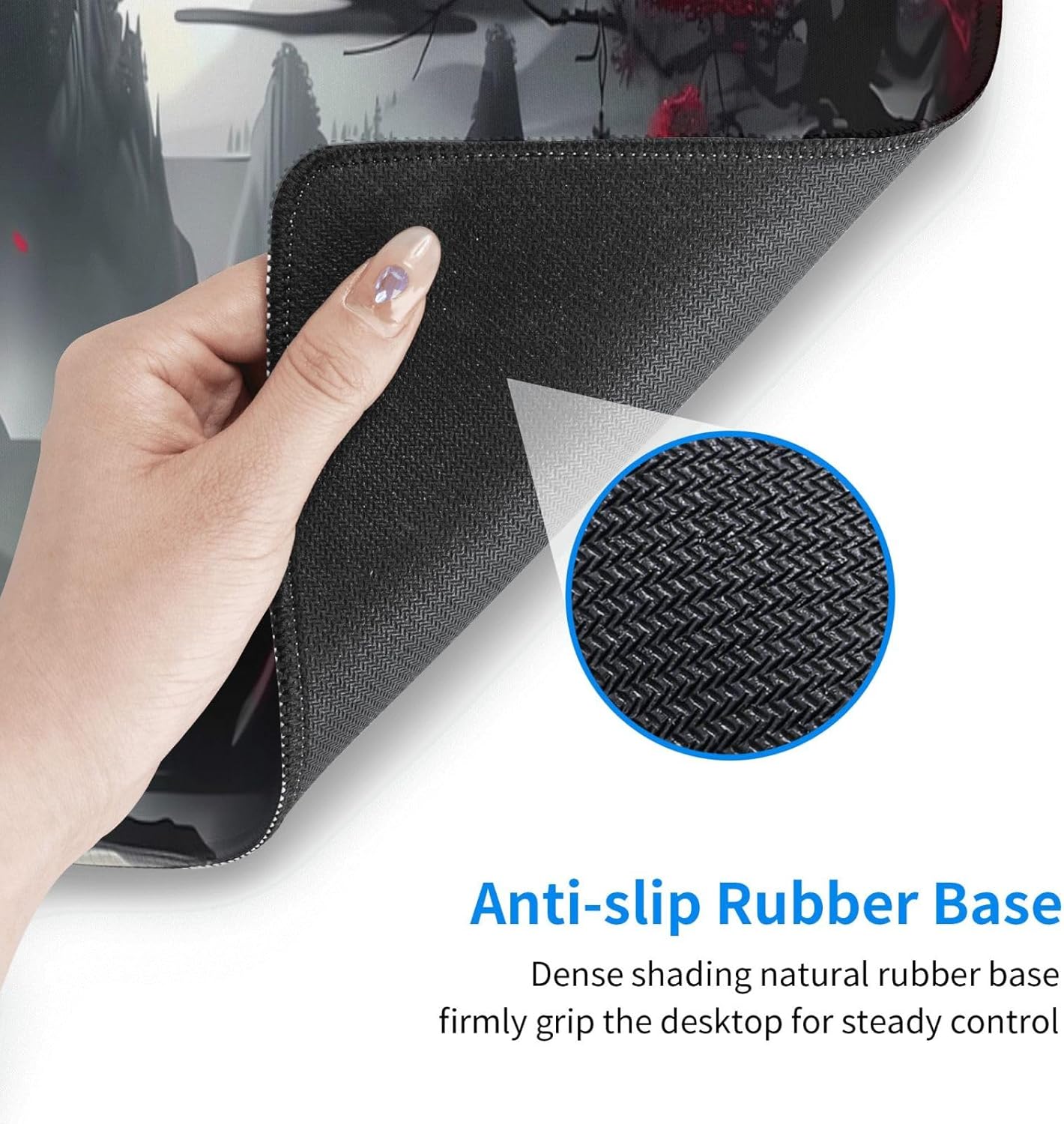 Japanese Mouse Pad, Large Japanese Desk Mat, XL Anime Gaming Keyboard Mat, Non-Slip Rubber Base, Big Extended Desk Protector for Home Office, 31.5”x11.8”