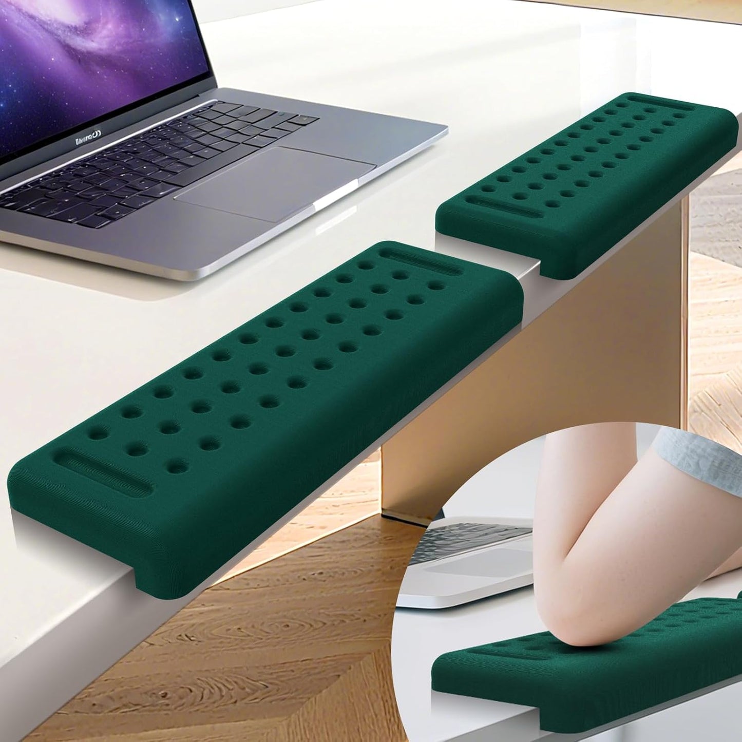 L-Shaped Desk Edge Cushion, 2 PCS Elbow Rest for Desk with Ergonomic Support, Memory Foam Elbow Pad & Arm Rest for Palm, Wrist & Forearm, Non-Slip & Separate Design, Office & Home, Black