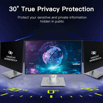 2 Pack Magnetic Hanging Computer Privacy Screen 24 Inch for 16:9 Widescreen Monitor, Removable Privacy Screen Anti Glare Blue Light Computer Screen Privacy Shield, Anti-Scratch 24in Protector Film