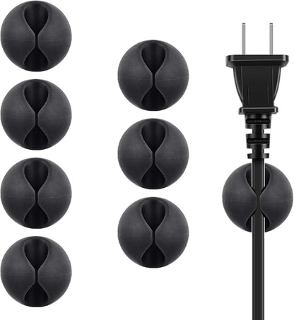 BEADNOVA Cord Organizer Cable Organizer Cable Clips Cord Holder for Desk Management Wire Holder Clips for Computer Desk (Black, 4 pcs)