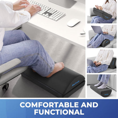 BlissTrends Foot Rest for Under Desk at Work-Versatile Foot Stool with Washable Cover-Comfortable Footrest with 2 Adjustable Heights for Car,Home and Office to Relieve Back,Lumbar,Knee Pain-Black