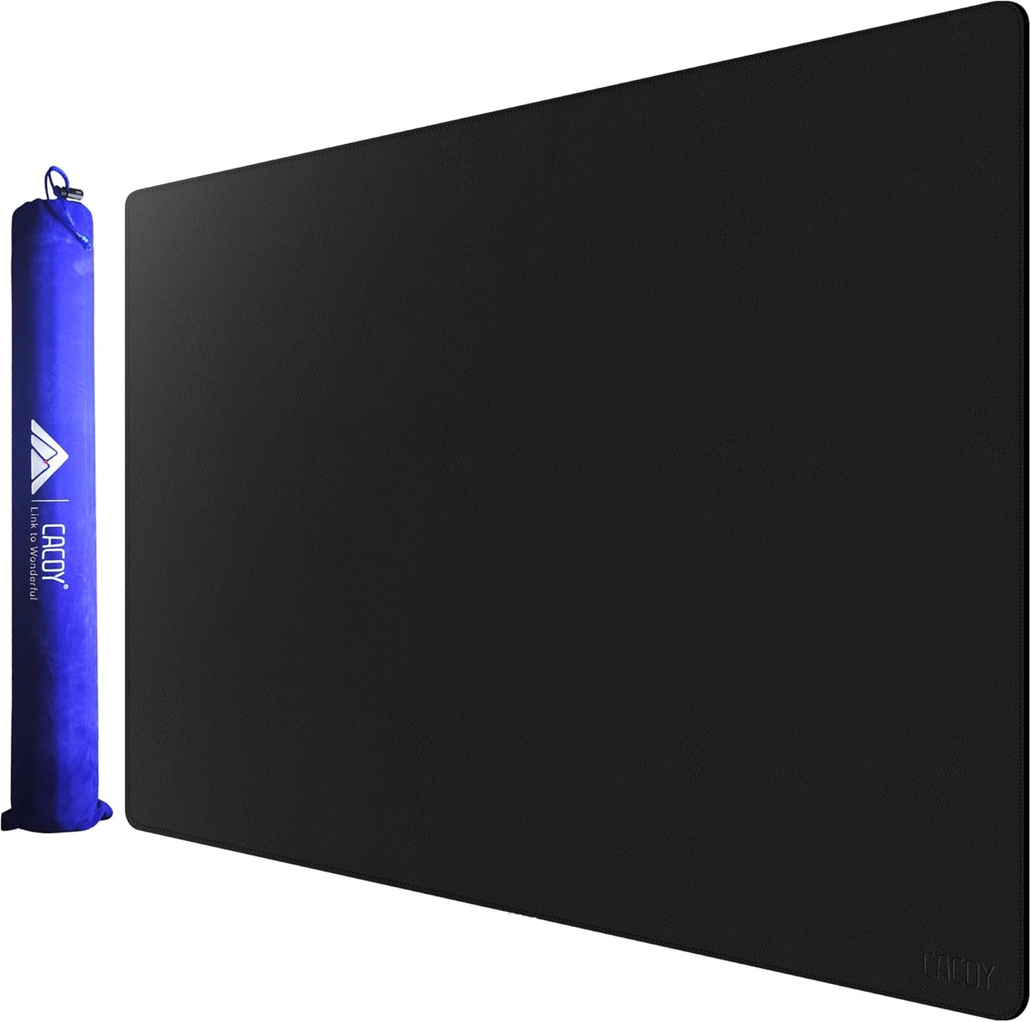 Cacoy 36" x 20" Leather Desk Mat for Home Office, Extra Large PU Leather Desk Pad Blotters, Waterproof Computer Keyboard Mat, Extended Gaming Mouse Pad, Desk Protector for Desktop and PC Laptop, Black