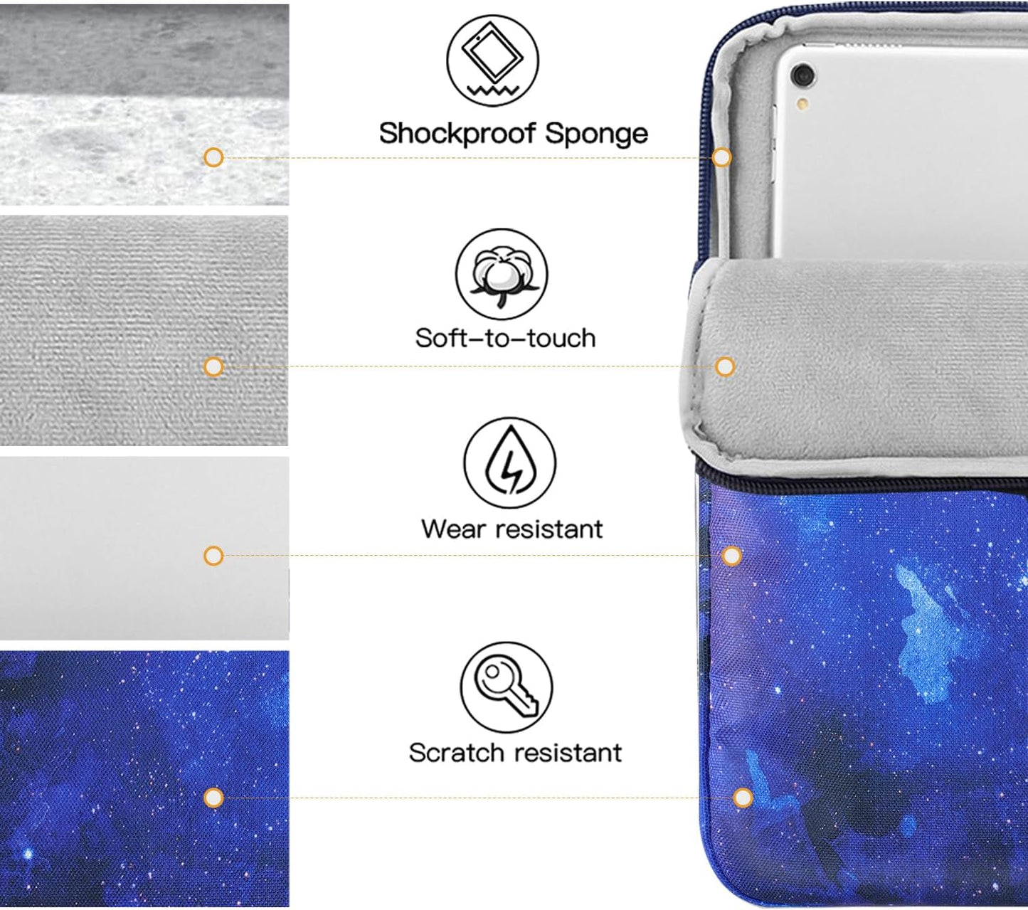 TiMOVO 9-11" Tablet Sleeve Bag for iPad 11-inch A16 2025, iPad 10.9"/10.2"| Air 11 Inch/5th/4th Gen. 10.9", Galaxy Tab A9+/A11Plus 11", Protective Bag Fit Smart Keyboard, Dusty Blue