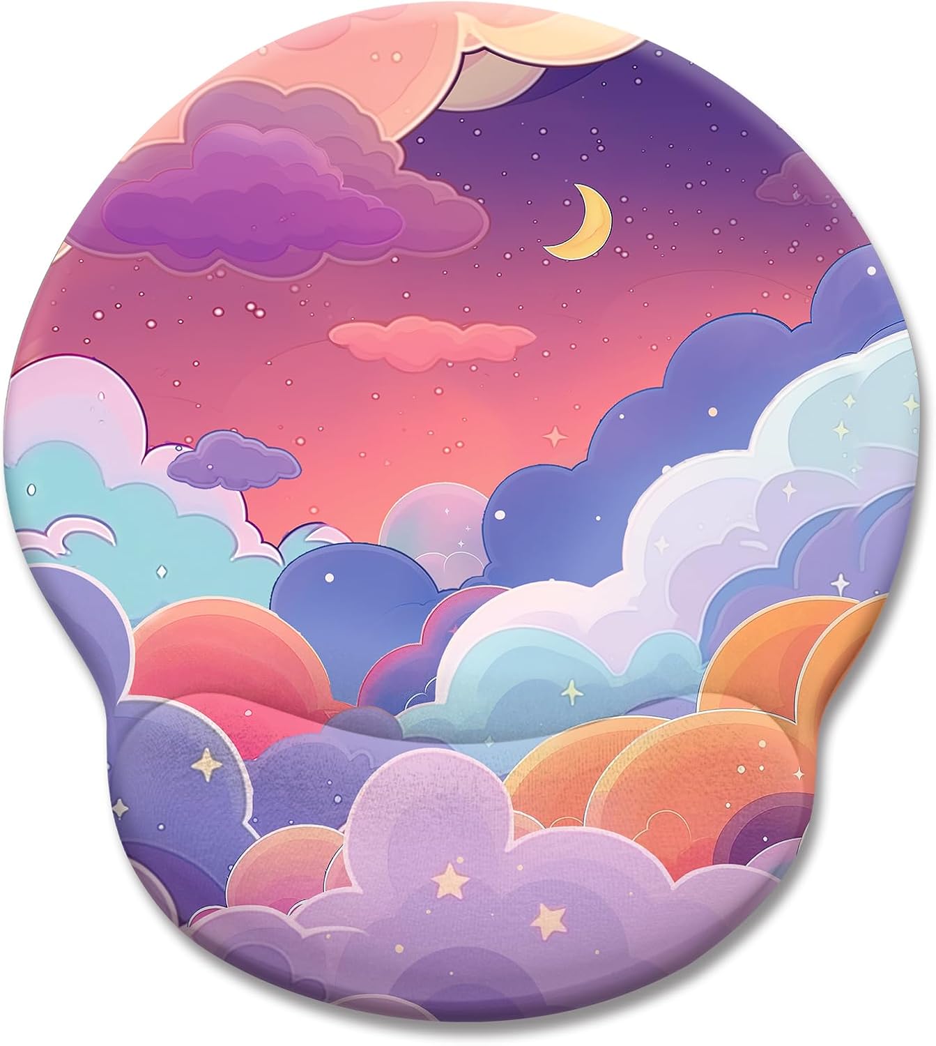 LIMKRIAN Cat Ergonomic Mouse Pad with Wrist Rest, Gaming Mouse Pad with Wrist Support, Funny Mouse Pads for Desk, Computer Mousepad with Non-Slip Pain Relief PU Base, Cute Office Desk Accessories
