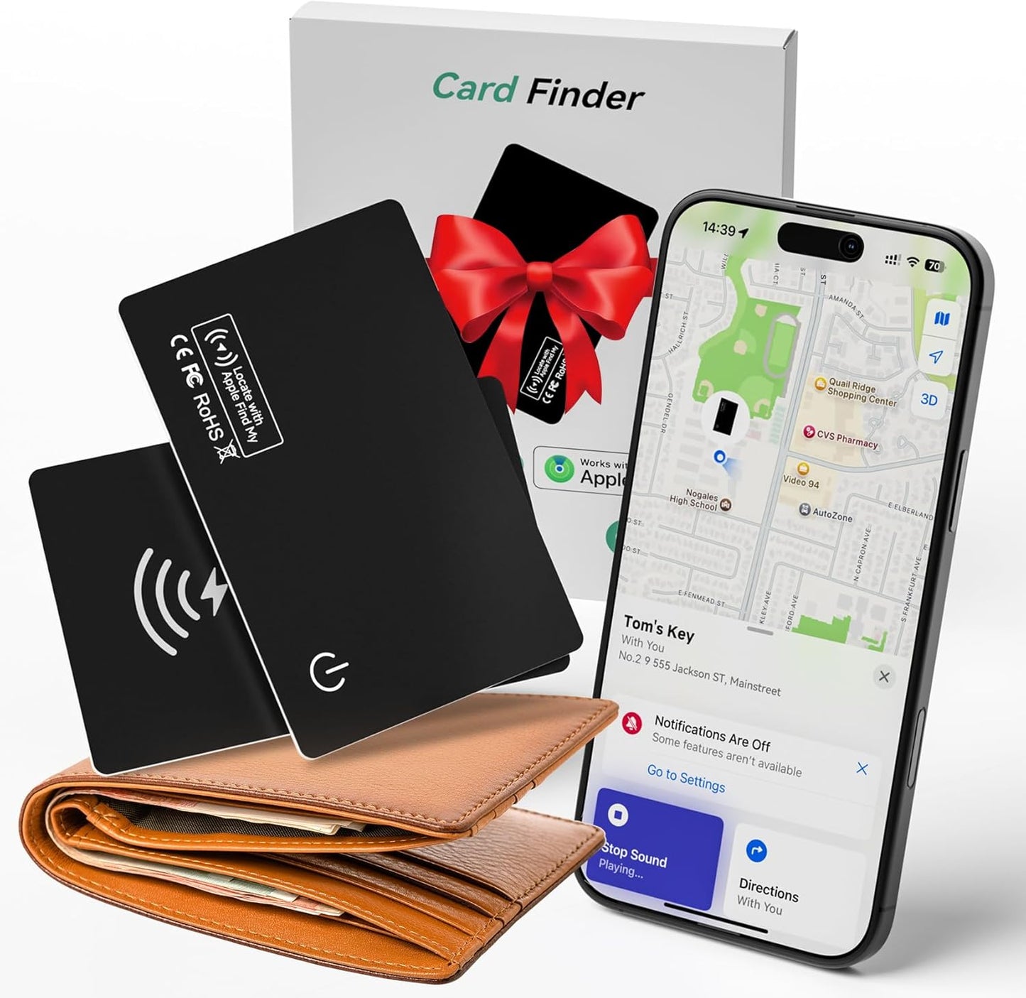 4-Pack 2026 MFi Certified Air Card Tag Tracker Wallet Tracker Card| Ultra Slim 0.07in, IP68 Waterproof | Works with Apple Find My (iOS) | for Wallets, Keys, Luggage,Bags,eirix Manufacturer