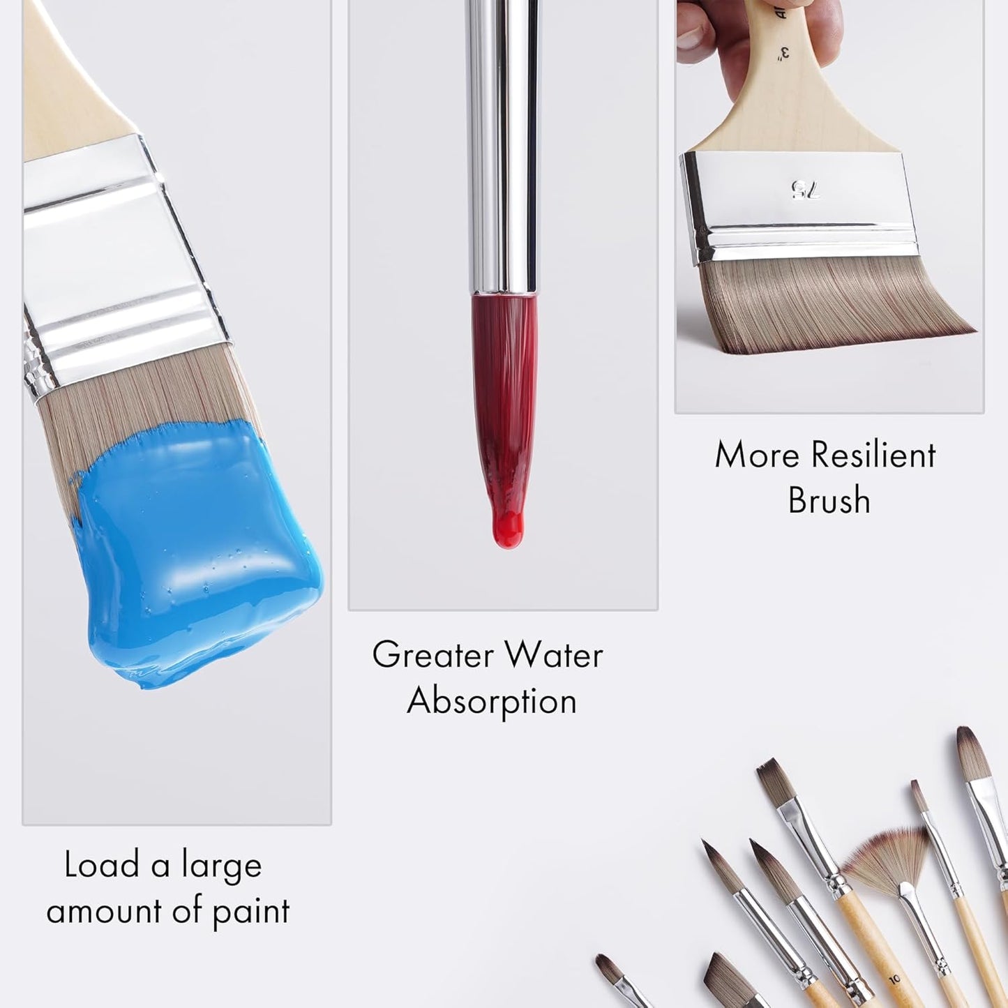 ARTIFY 25 Pieces Professional Paint Brush Set – Expert Series Synthetic Nylon Brushes for Acrylic, Oil, Watercolor, Gouache – No Shedding, Canvas Roll Case & Palette Knife, Artist Gifts Art Supplies