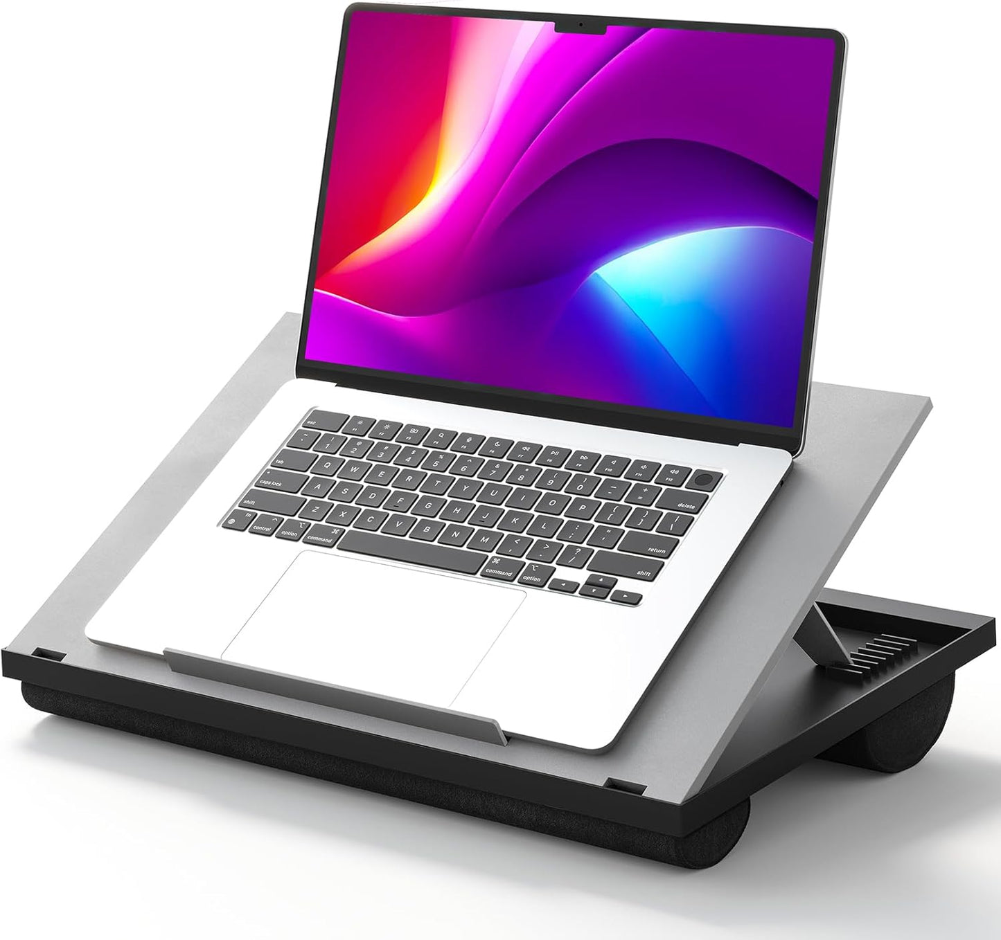 HUANUO Laptop Desk, Portable Laptop Stand Fits Up to 15.6 Inch Laptops, Adjustable with 8 Angles Lap Desks for Adults - Dual Cushion Desk for Sofa, Bed, Car or Work Table