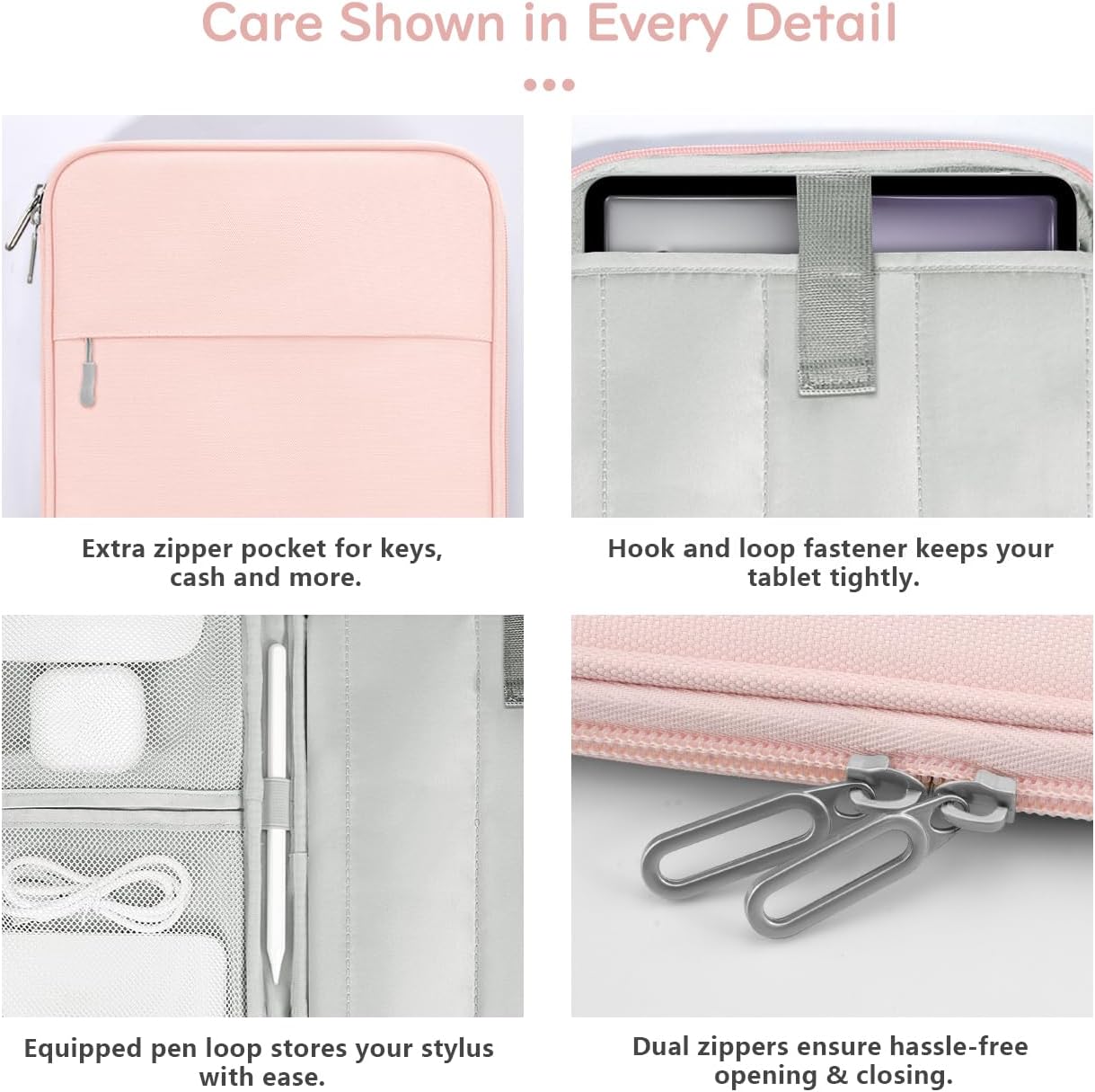 Dadanism 9-11 Inch Tablet Sleeve Padded Carrying Case for iPad (A16) 11th Gen 11", iPad 10th Gen 10.9", iPad Air M4/Pro M5 11", iPad Air 5/4, iPad 9/8/7th Gen, Galaxy Tab A11+ Plus 11", Blue
