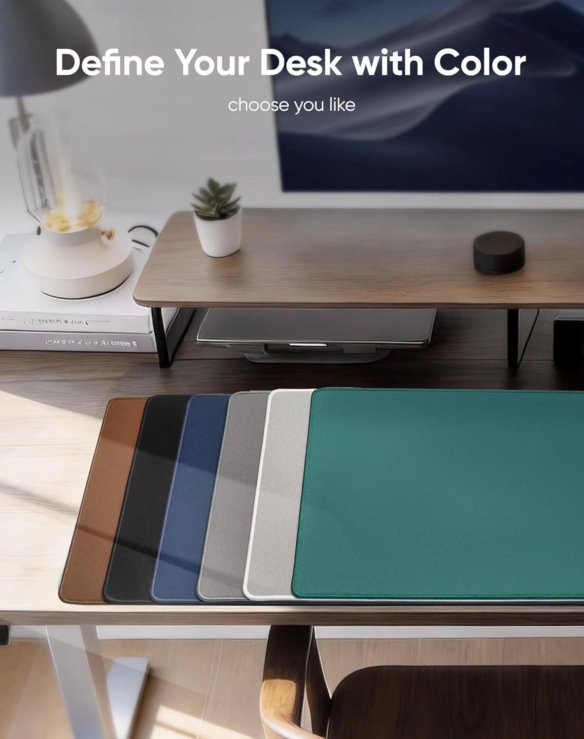 Reniteco Waterproof Large Gaming Mouse Pad with Durable Stitched Edges, Non-Slip Rubber Base, Grainy Jacquard Mouse Mat Desk Pad for Home Office Gaming, 31.5''x11.8''x0.12'', Matte Beige