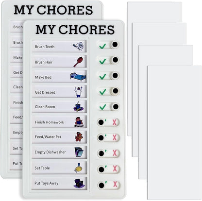 My Chores Checklist Task Planner - Daily Schedule Board for Kids & Adults - Multiple User Chore Chart - To Do List & Habit Tracker