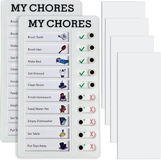 My Chores Checklist Task Planner - Daily Schedule Board for Kids & Adults - Multiple User Chore Chart - To Do List & Habit Tracker