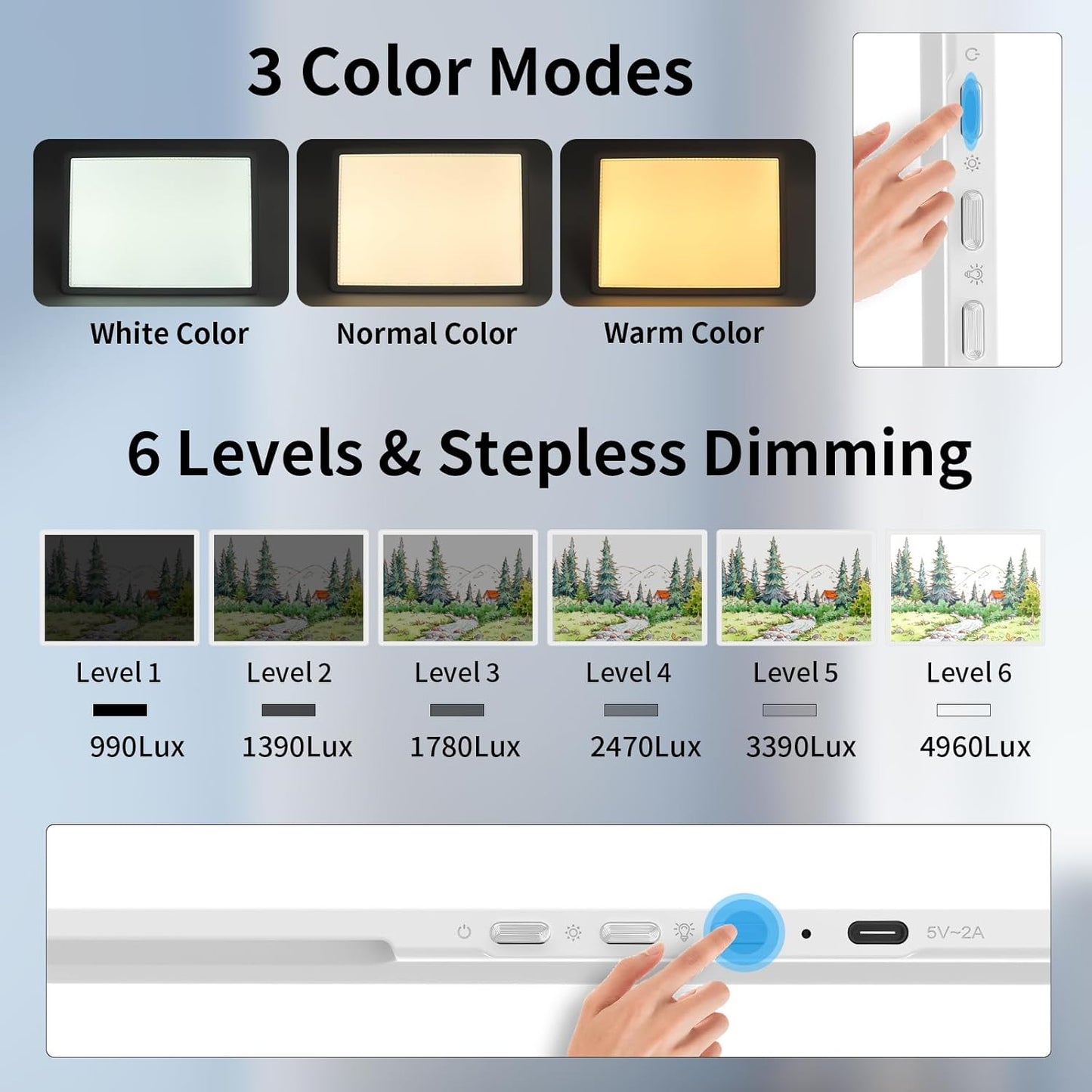 TOHETO Rechargeable A4 Light Board with Stand, Super Bright Magnetic Light Pad with Side Buttons, Wireless Light Box for Tracing and Drawing, Cordless LED Light Table for Diamond Painting, Sketching