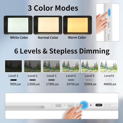TOHETO Rechargeable A4 Light Board with Stand, Super Bright Magnetic Light Pad with Side Buttons, Wireless Light Box for Tracing and Drawing, Cordless LED Light Table for Diamond Painting, Sketching