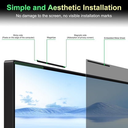 Laptop Privacy Screen 14 Inch 16:9 Aspect Ratio, Laptop Screen Privacy Shield Compatible With Lenovo Hp Dell Acer Asus Thinkpad Envy Xps, Removable Anti Glare Blue Light Computer Filter Protector
