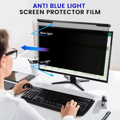 Hanging 21.5 Inch Computer Privacy Screen Filter, Hanging Computer Screen Privacy Cover, Compatible with, 21.5 Inch 16:9 Widescreen Monitors, Protect Eyes from Glare and Blue Light