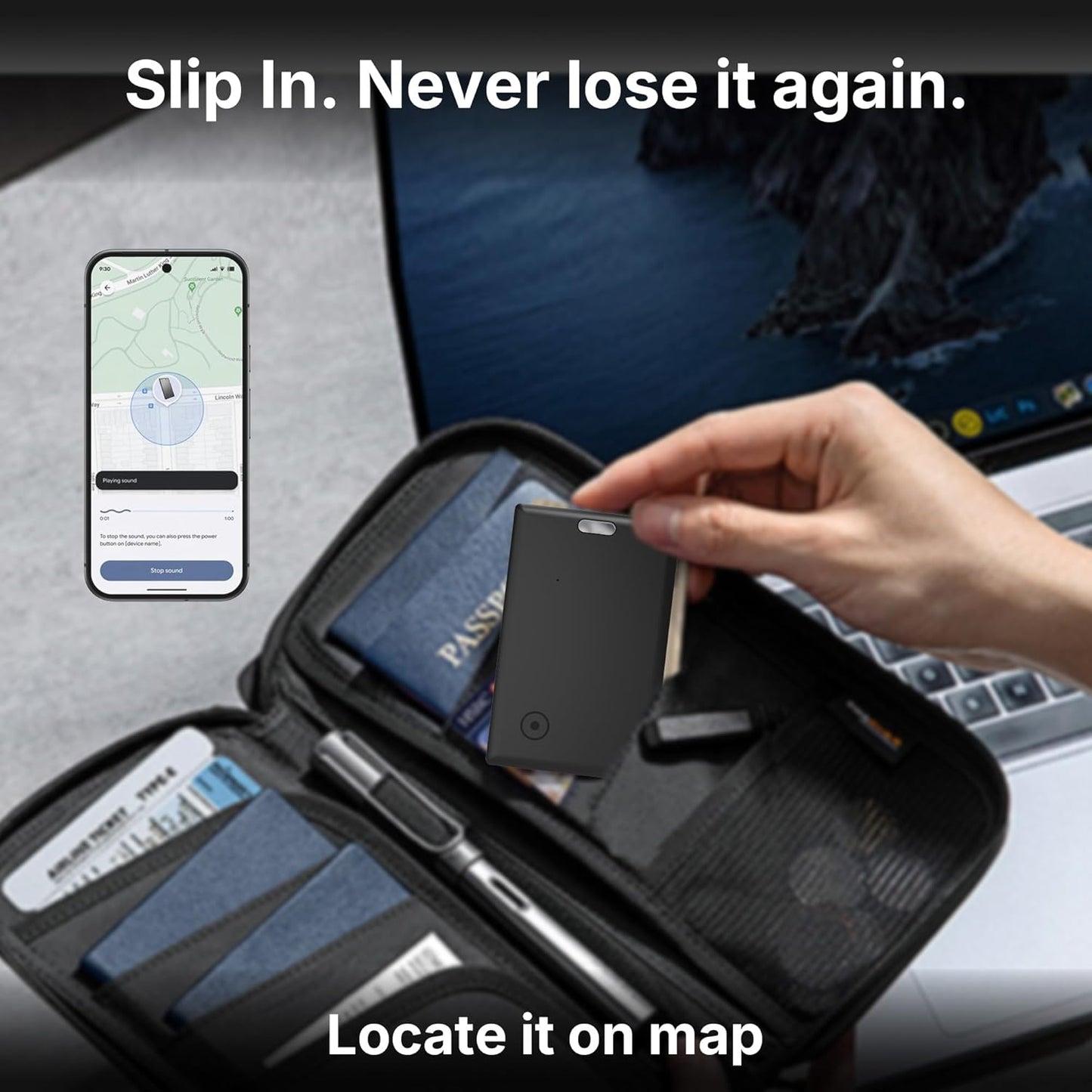 Wallet Tracker Card for Android – Google Find Hub Compatible GPS Tracking Card, Ultra-Thin Smart Card Tracker Fits Any Wallet, No Subscription Required(Android Wallet Tracker)