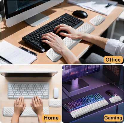 Keyboard Wrist Rest Mouse Wrist Support, Memory Foam Wrist Rest Pad for Computer Laptop, Ergonomic Wrist Cushion Support for Typing Pain Relief, Gaming Home Office, Purple