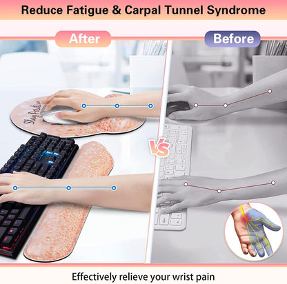 Mouse Wrist Rest, Canjoy 2 Pack Memory Foam Soft Fabric Mouse Wrist Rest Pad Support Cushion with Anti-Skid Rubber Base,Ergonomic Pain Relief Mouse Hand Rest (Black)