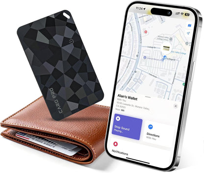 2026 MFi Certified Wallet Tracker Card Compatible with Apple Find My (iOS Only), Rechargeable Slim Card Finder for Wallets, Luggage, Passports, Thinnest Item Tracker for Purse, Backpack, Gifts
