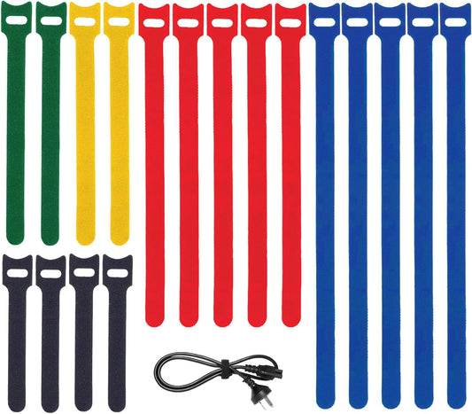 BALABALA 100PCS Cable Ties 6 Inch - Reusable Fabric Fastening Straps for Cord Management, Multi-Color Adjustable Cable Organizer for Home Office Electronics