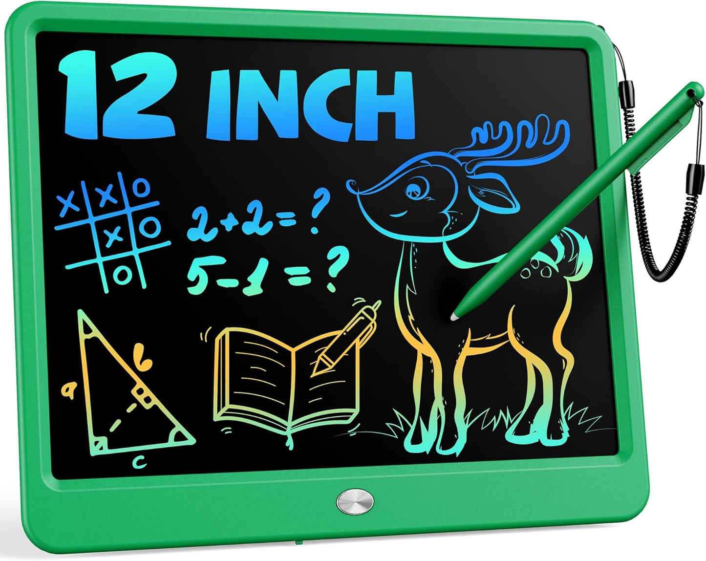 Bravokids 12 Inch LCD Writing Tablet for 3 Year Olds - Electronic Drawing Pad and Doodle Board as Educational Birthday Gifts for Girls and Boys (Pink)