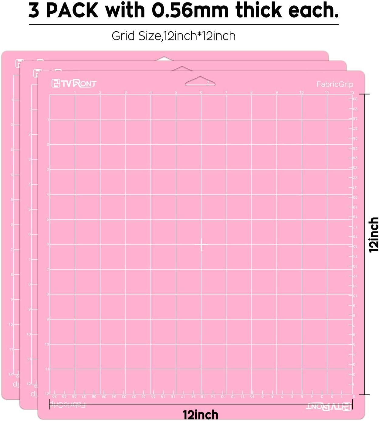 HTVRONT Standard Grip Cutting Mat, 6 Pack Cutting Mat 12x12 Compatible with Cricut Maker 3/Maker 4/Maker/Explore 3/4/5/Air 2/One, Standard Adhesive Sticky Quilting Cutting Mats Replacement Accessories