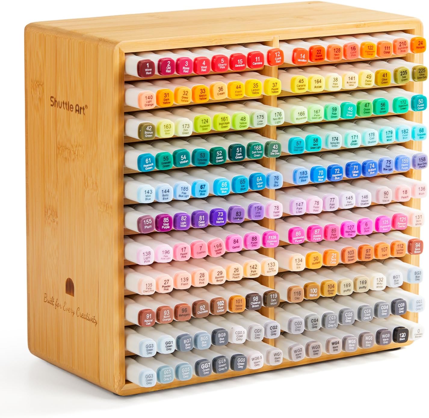 Shuttle Art Marker Organizer, Hold 176 Art Markers, Brush Pens, Pencil Large Holder with 22 Compartments for Home, Classroom, Office Desktop Stationary Storage