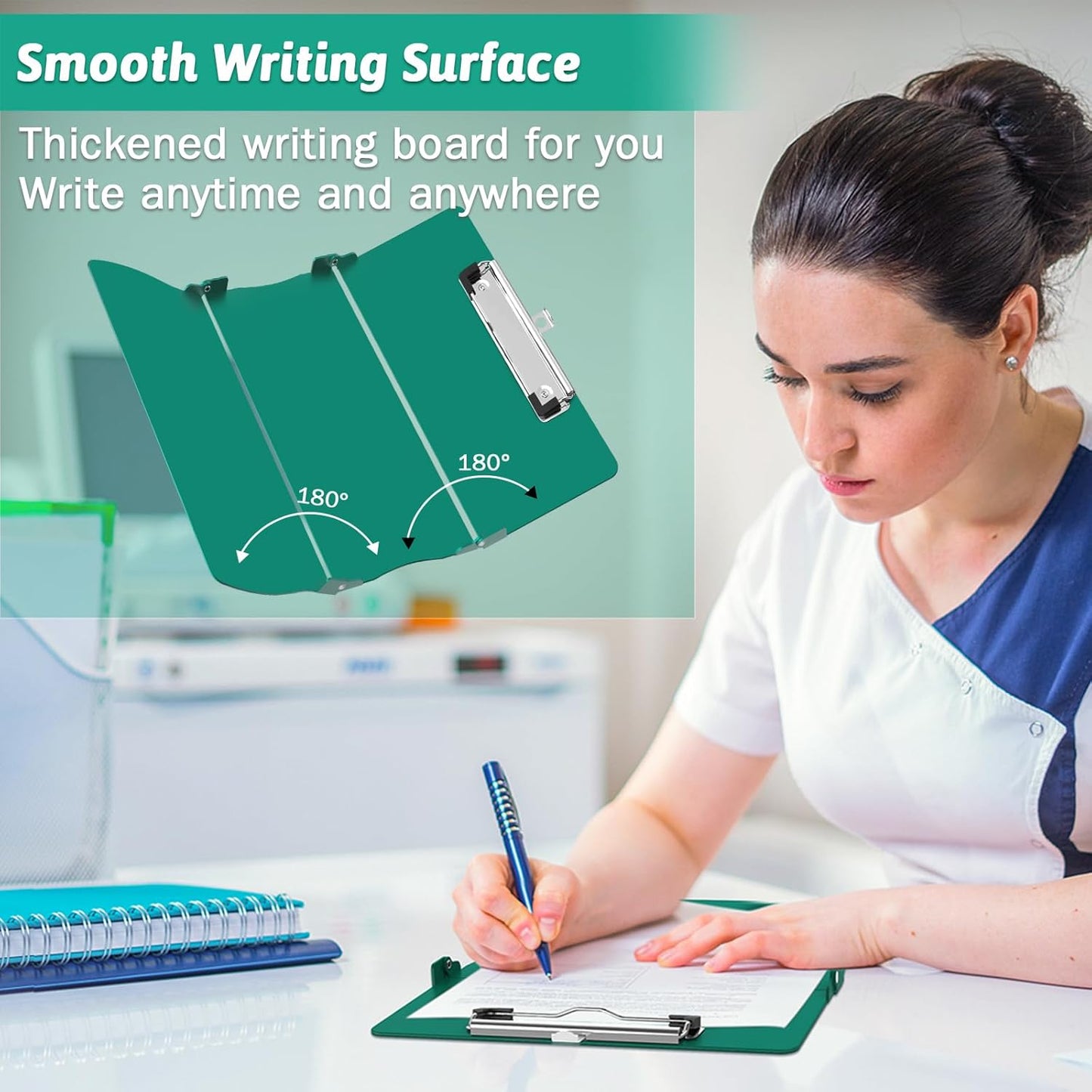 Clipboard Foldable Without Edition Cheat Sheets Aluminum 3 Layers Foldable Clipboards Pocket Size Profile Clip Clipboards Notepad for Students, Nurses,Contractor Trucker Driver