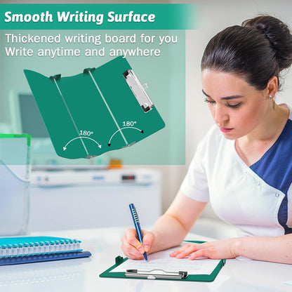 Clipboard Foldable Without Edition Cheat Sheets Aluminum 3 Layers Foldable Clipboards Pocket Size Profile Clip Clipboards Notepad for Students, Nurses,Contractor Trucker Driver