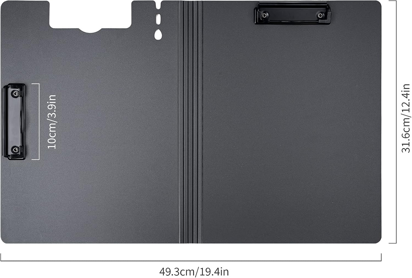 Tomorotec A4 Size Nursing Foldable Cover Clipboard with Pen Holder PP Foam Stationery Document Holder File Organizer Folder Writing Pad for Hospital Office School Business Classroom Supplies (Black)