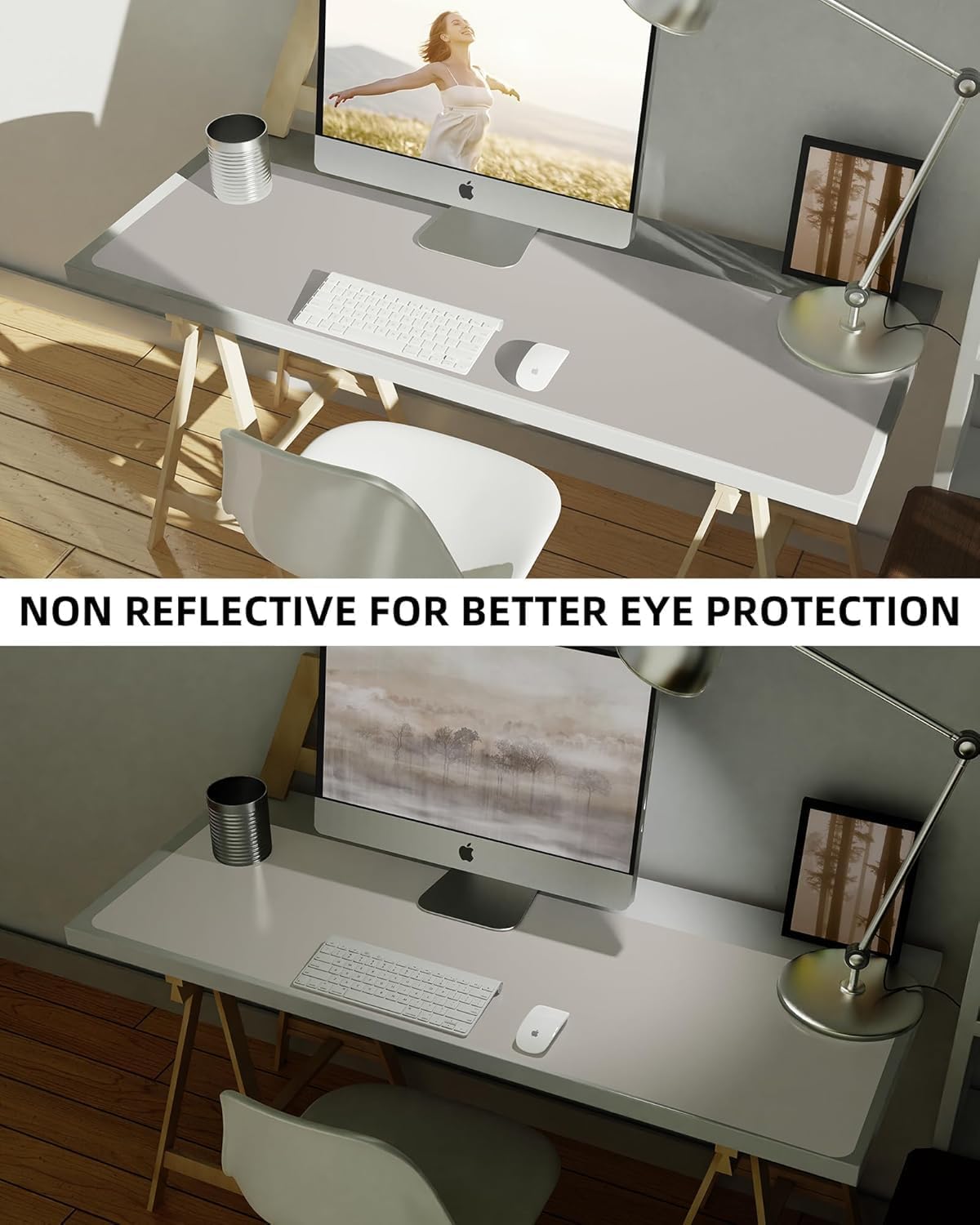 Leather Desk Pad Protector, Office Desk Mat, Large Mouse Pad, Non-Slip PU Leather Desk Blotter, Laptop Desk Pad Desk Accessories for Office and Home (Black, 40" x 17")