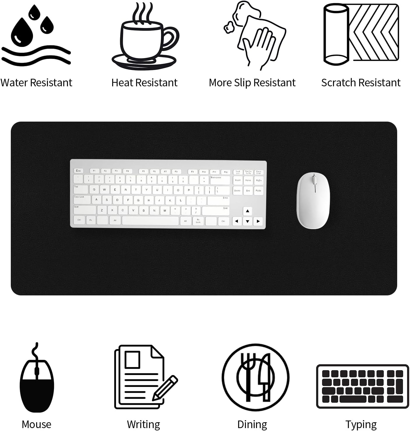 Bloss Leather Desk Pad and Keyboard Wrist Rest, Large Mouse Pad + Keyboard Pad+Mouse Wrist Support, Non-Slip Desk Mat Protector for Office, Home(31.5×15.7 Inches,Beige) - Colors B