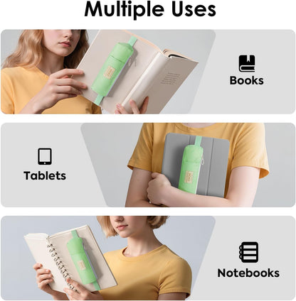 MoKo Pen Holder for Notebook, Pencil Pouch with Adjustable Elastic Band, Slim Portable Zipper Pen Pouch Holder for Planners, Journals, Book, Pink