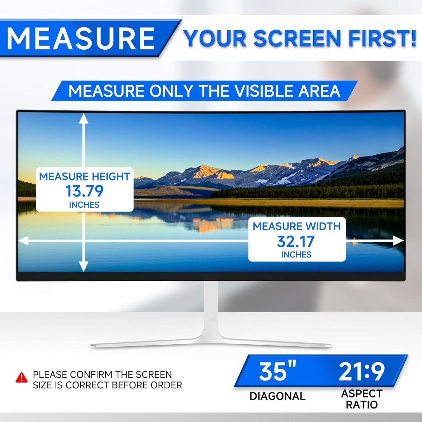 [2-Pack] Privacy Screen For Computer Monitor, 27-Inch 16:9 Aspect Ratio; Anti Spy/Bule Light/Glare And Eye Protection, 2 Install Ways Removable For Office, Airport, Cafe And Other Public Area; Diagonal 27 Inches, Width 23.53 Inches, Height 13.24 Inches