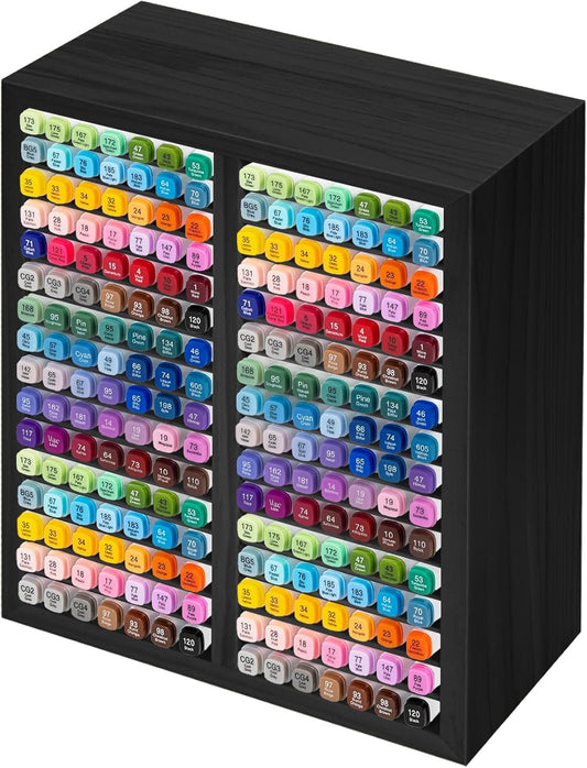 PROLEE Markers Organizer with 90 Compartments for 360 Marker Storage Art Pens Storage Rack,Watercolor Brushes Pens Alcohol Marker Holder for Desk Organizer