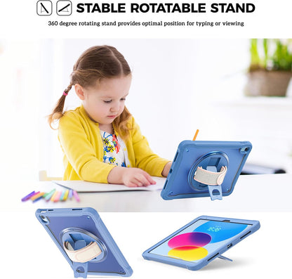 ProCase for iPad 11th Generation A16 2025/iPad 10th Generation Case 10.9 Inch 2022, Heavy Duty Shockproof Rugged Cover with Hand Strap 360 Degree Rotatable Kickstand Protective for iPad 11/10 -Black